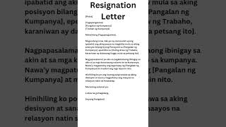 Pagod sa trabaho Rsignation Letter Sample Tagalog resignation workers job [upl. by Mulry]