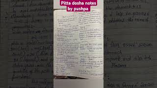 pitta dosha notes viral notesbams notes [upl. by Pearline]