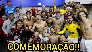 JOGADORES DO FLAMENGO COMEMORANDO NO VESTIÁRIO A GOLEADA SOBRE O VÉLEZ  BASTIDORES NO VESTIÁRIO [upl. by Thetis]