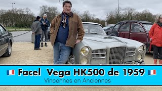 🇫🇷 Facel Vega HK500 🇫🇷de 1959 Vincennes en Anciennes [upl. by Ennaeel]