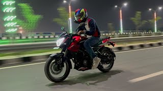 Bajaj Pulsar Ns 200 New LED Headlight test amp Night Ride  Better than projector  Ns200 2024 [upl. by Ilarin]