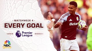 Every Premier League goal from Matchweek 4 202425  NBC Sports [upl. by Yrailih]