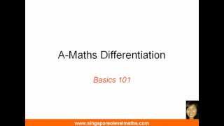 GCE OLevel AMaths Differentiation Basics [upl. by Assed]