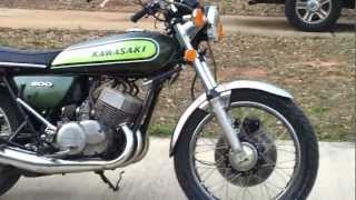 GREEN 1973 KAWASAKI H1 500 TRIPLE [upl. by Ytsirc]