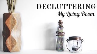 DECLUTTERING MY LIVING ROOM  Minimalist Declutter and Organization [upl. by Nomzzaj]