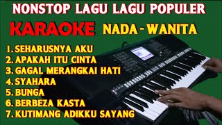 SEHARUSNYA AKU  KARAOKE Nada Wanita  Lagu Lagu Populer Album SlowRock HD [upl. by Kirit]