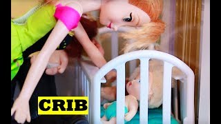 Barbie Baby Crib Playset in KidKraft Dollhouse Toy Review [upl. by Parry]