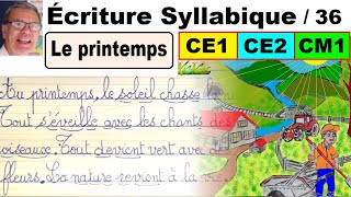 Cours leçon français  Écrire un texte sur le printemps en ce1 ce2 cm1  36 [upl. by Ramu]