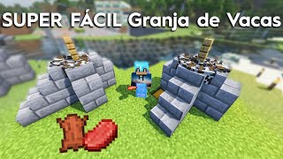 SUPER FÁCIL Granja de Vacas en Minecraft 116115  ¡Compacta y Simple [upl. by Gisser]