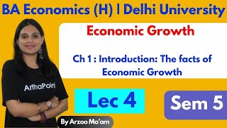 Lec 4  Economic Growth amp Business Cycles  Facts of Economic Growth  BAH Economics Sem 5 DU [upl. by Aliuqahs]