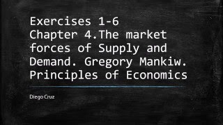 Chapter 4 The market forces of Supply and Demand Exercices 16 [upl. by Pirali468]