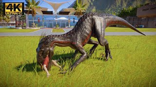 Indominus Rex vs Indoraptor Breakout amp Fight  Jurassic World Evolution 2  Dinosaurs Fighting [upl. by Mufi]