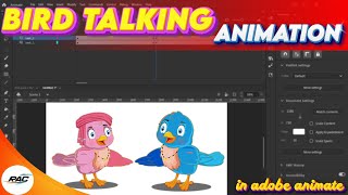 Bird Talking Animation  Adobe Animate CC  INDIA [upl. by Neb522]