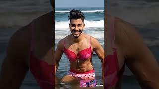 Ladke ne pehni bra 🤣😂🥰🤷 Boy wearing bra boyschallenge crossdress sareechallange funnyvideo [upl. by Hana]