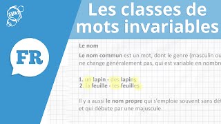 Allô prof  Les classes de mots invariables [upl. by Ijat]