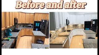 CABINETS before and after Emerald paintsherwinWilliams [upl. by Intosh]