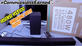 HISENSE HS3100 Soundbar Unboxing Aux Setup With Audio Demo [upl. by Naol]