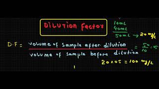 Dilution factor [upl. by Retswerb]