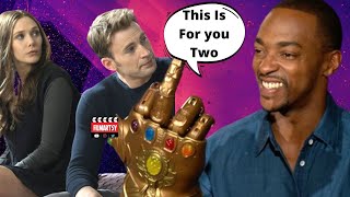 Anthony Mackie Roasting Elizabeth Olsen and Chris Evans  Funny Moments [upl. by Bevvy739]