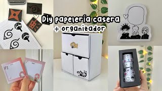 ♡ DIY Papeleria casera Otaku p2  organizador ♡🖤 [upl. by Ellesor]