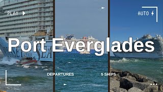 5 cruise ships departing from Port Everglades in Fort Lauderdale [upl. by Ahsinrac146]