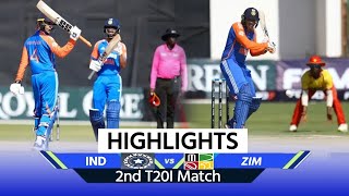 IND vs ZIM 2nd T20 Highlights India vs Zimbabwe Match Highlights  Full Match Highlights [upl. by Llerrehs]