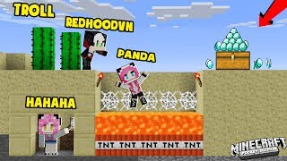 MỀU REDHOOD VÀ CHỊ PANDA TROLL NHAU BẰNG BẪY LIÊN HOÀN TRONG MINECRAFT  Thử Thách Mều Channel [upl. by Mehala]