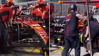 Redbull vs Ferrari pitstop practice  Best Pitstops of Bahrain Pre Season Testing [upl. by Roselani]