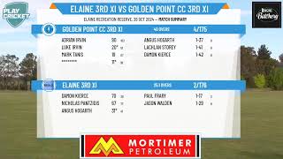 Elaine 3rd XI v Golden Point CC 3rd XI [upl. by Bevan]