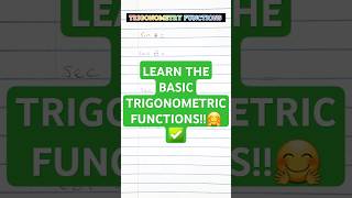 TRIGONOMETRIC FUNCTIONS trigonometry trigonometric trigonometryfunctions functions mathshorts [upl. by Nivrek]