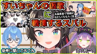 すいちゃんの仮歌に恐れ慄くスバルちゃんと何も知らないトワ様【大空スバル星街すいせい常闇トワホロライブ切り抜き】 [upl. by Wendall]