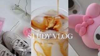 study vlog 🎀📘｜adidas caramel latteMy Melodystudy with me [upl. by Tnirb]