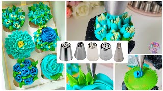 How to USE 6 Different Cake Nozzles ideas  Flower Cake Decorating Tips and Tricks 🍰 [upl. by Saint]