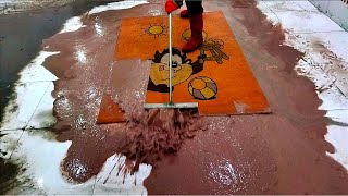 Both the most beautiful and the dirtiest  Satisfying rug washing ASMR [upl. by Adranoel11]