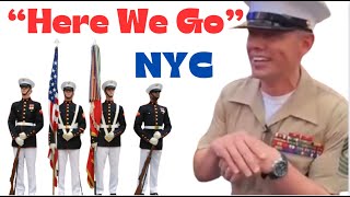 Marines Chant quotHere We Goquot in Times Square  2024 Fleet Week NYC [upl. by Janette173]