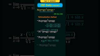 JEE Main Problem  Rationalization Method of Limits jeedailyconcepts limitsandderivatives [upl. by Anitrak726]