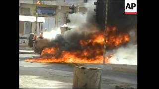 Roadside bomb hits US convoy humvee on fire [upl. by Jaylene]