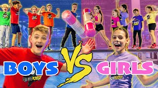 GIRLS vs BOYS Ninja Kidz Action Park Challenge [upl. by Anital414]