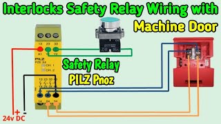 Machine Door Interlocks Wiring With Safety Relay PILZ Pnoz Connection MianElectric [upl. by Burleigh590]