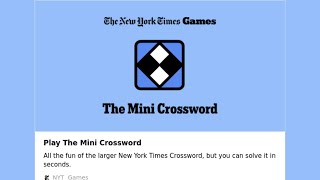 NYT The Mini Crossword 29 April 2024 [upl. by Imoyaba]