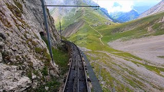 Pilatus Bahn Summit to Alpnachstad – Driver’s Eye View of the Worlds Steepest Cog Railway [upl. by Dannica]