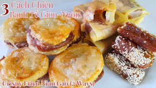 Fried Nian Gao Recipe  3 WaysCrispy Fried Chinese New Year Rice Cake Glutinous rice flour recipe [upl. by Nossila]