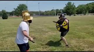 Dimachaerus vs Thraex Gladiator Armored Combat [upl. by Myrtice]