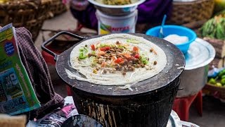 Street Food in Myanmar  Sweet and Salty Dosa in Yangon [upl. by Flemming]