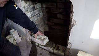 Blocking up a disused fireplace and inserting an air brick ready for plasterer [upl. by Tocs]