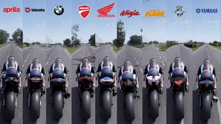 FASTEST BIKES FROM EACH MANUFACTURER  aprila ducati bmw suzuki ktm yamaha kawasaki [upl. by Edualcnaej126]