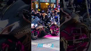 Got caught jamming to Usher at Biketoberfest 🙈 LightRoseGold x Nina  Custom Hayabusa shorts [upl. by Haeckel751]