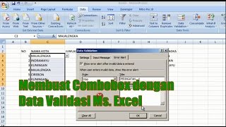 Cara Membuat Combobox Data Validasi pada Ms Excel [upl. by Inkster502]