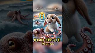 Rabbit RESCUE Octopus 兔子拯救八爪魚 rabbit cute bunny shorts short shortvideo funnyvideos cat [upl. by Enilrac609]