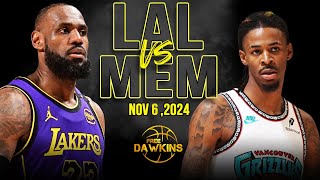 Los Angeles Lakers vs Memphis Grizzlies Full Game Highlights  Nov 6 2024  FreeDawkins [upl. by Sina]